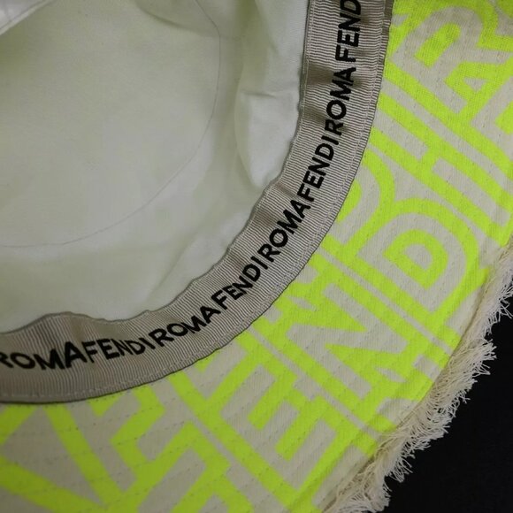 FENDI×MARC JACOBS Logo Bucket Hat #S Cotton Yellow Italy 64RL016 main image 13